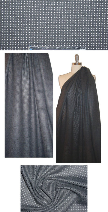 Italian laser cut wool melton - charcoal heather