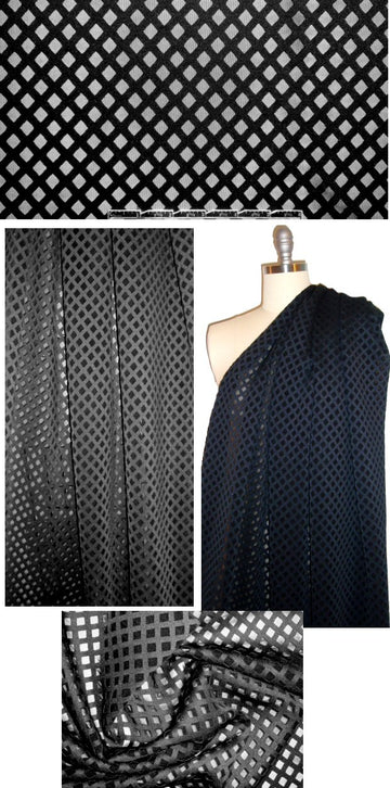 NY designer laser cut, mesh back black neoprene/scuba
