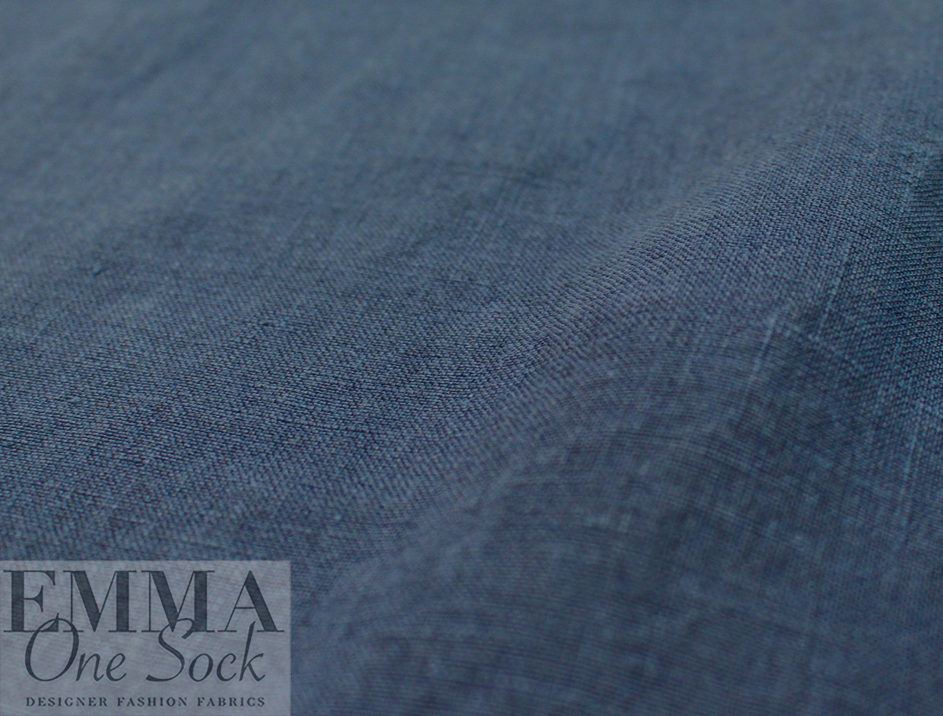 medium-light weight tumbled linen - marine