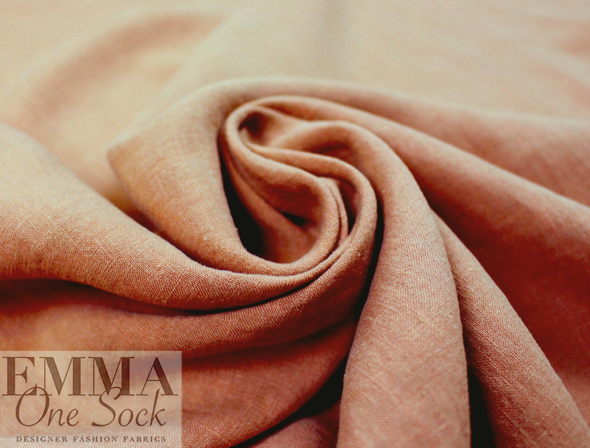 medium-light weight tumbled linen - dusty apricot 1 yard