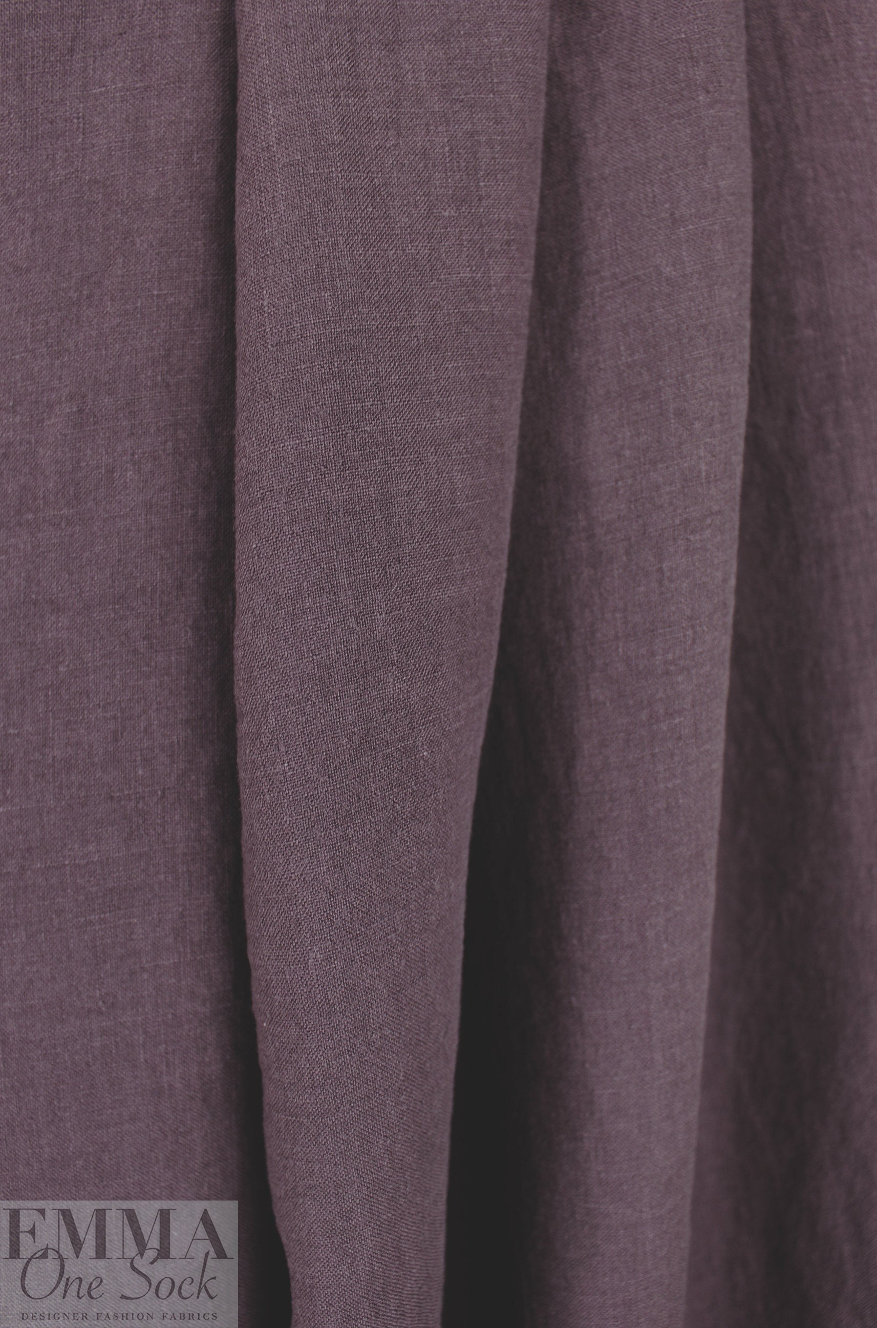 medium-light weight tumbled linen - raisin 2 yd