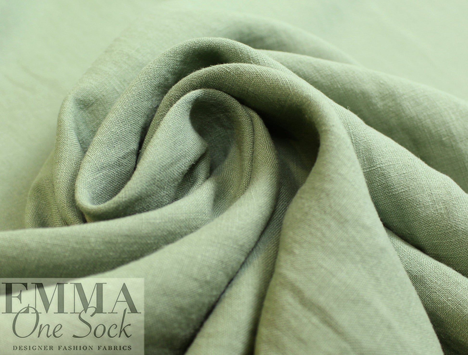 medium-light weight tumbled linen - eucalyptus 2 yd