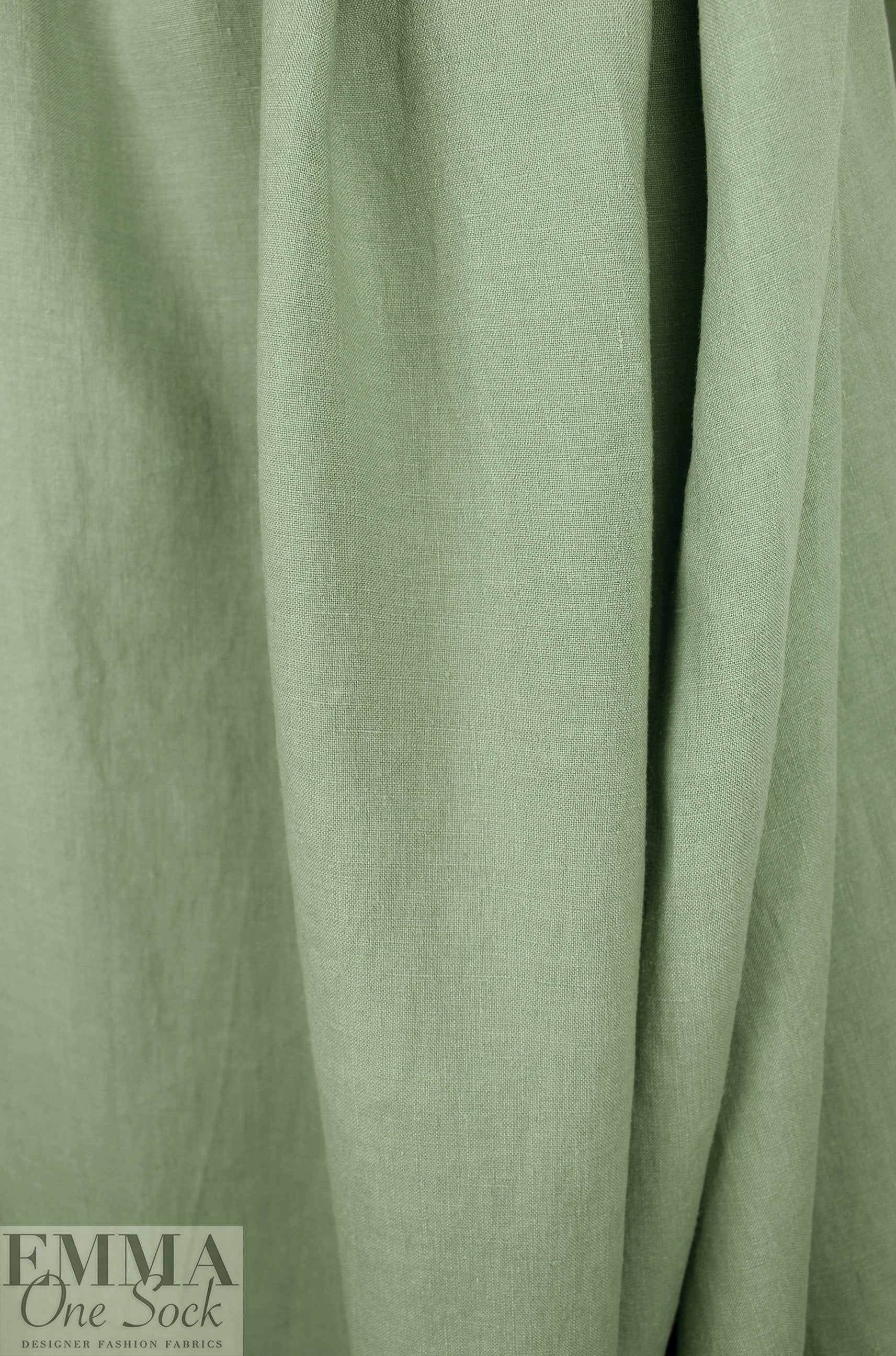 medium-light weight tumbled linen - eucalyptus 2 yd