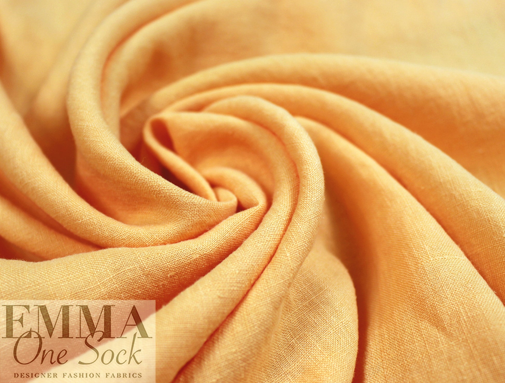 medium-light weight tumbled linen - orange sorbet 1.625 yd
