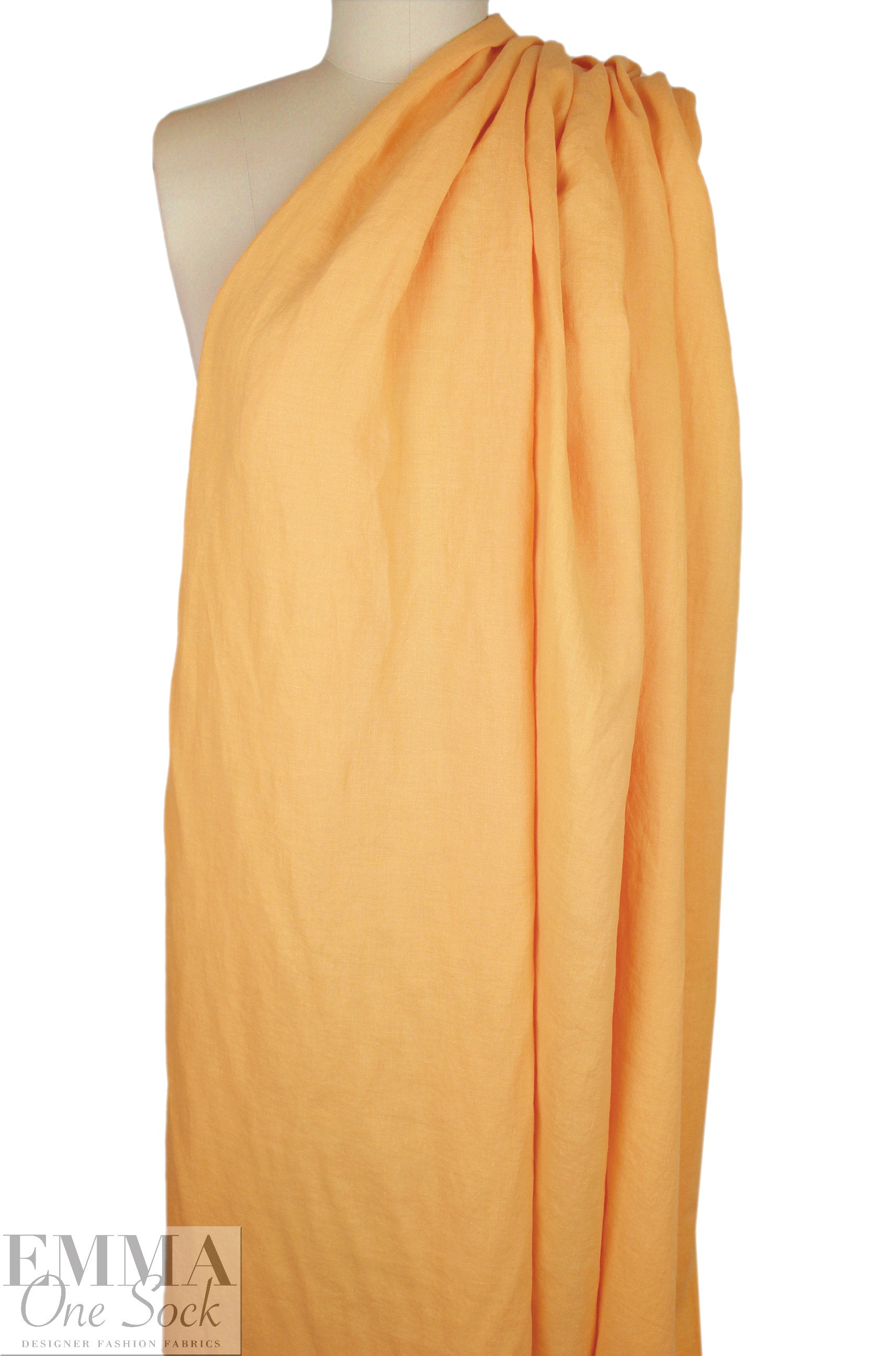 medium-light weight tumbled linen - orange sorbet 1.5 yds