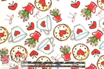 'valentea' cotton lawn - red/green/white 1.875 yd