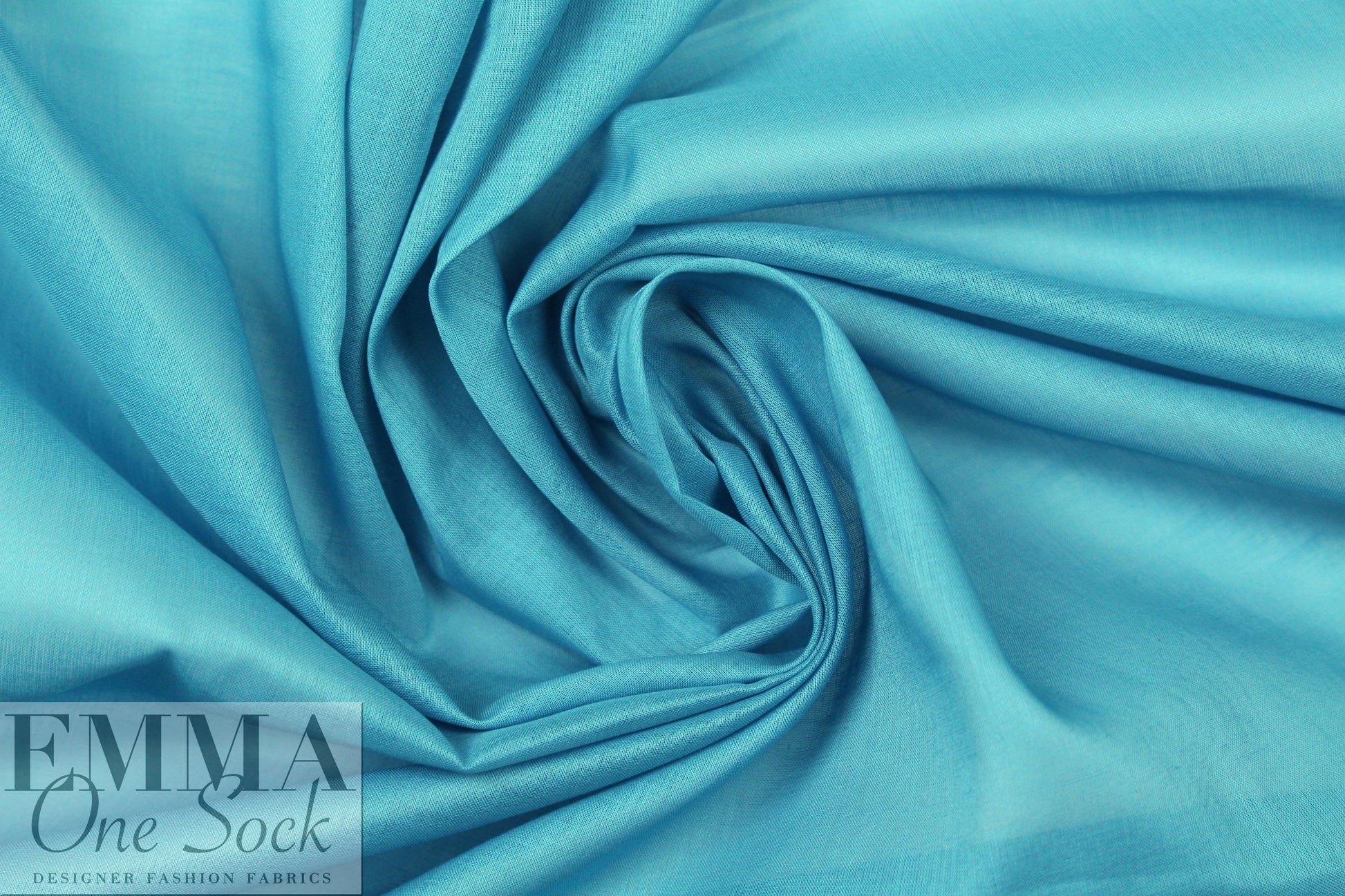 semi-sheer cotton lawn - aqua blue