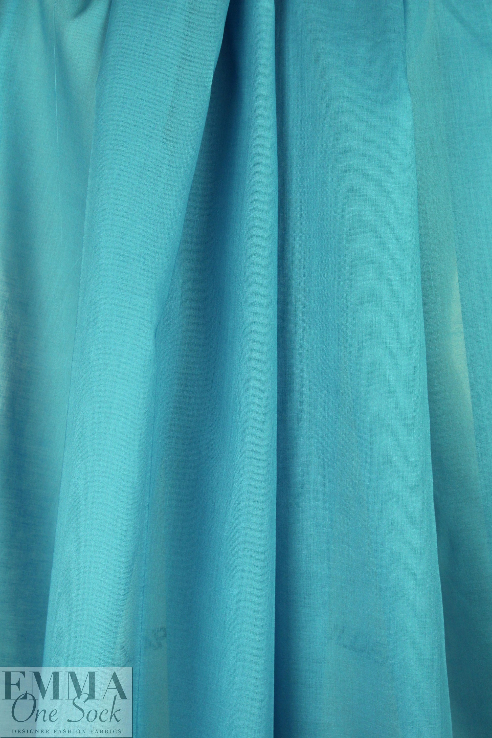 semi-sheer cotton lawn - aqua blue