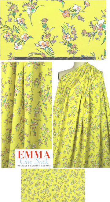 French little lemon background floral cotton lawn