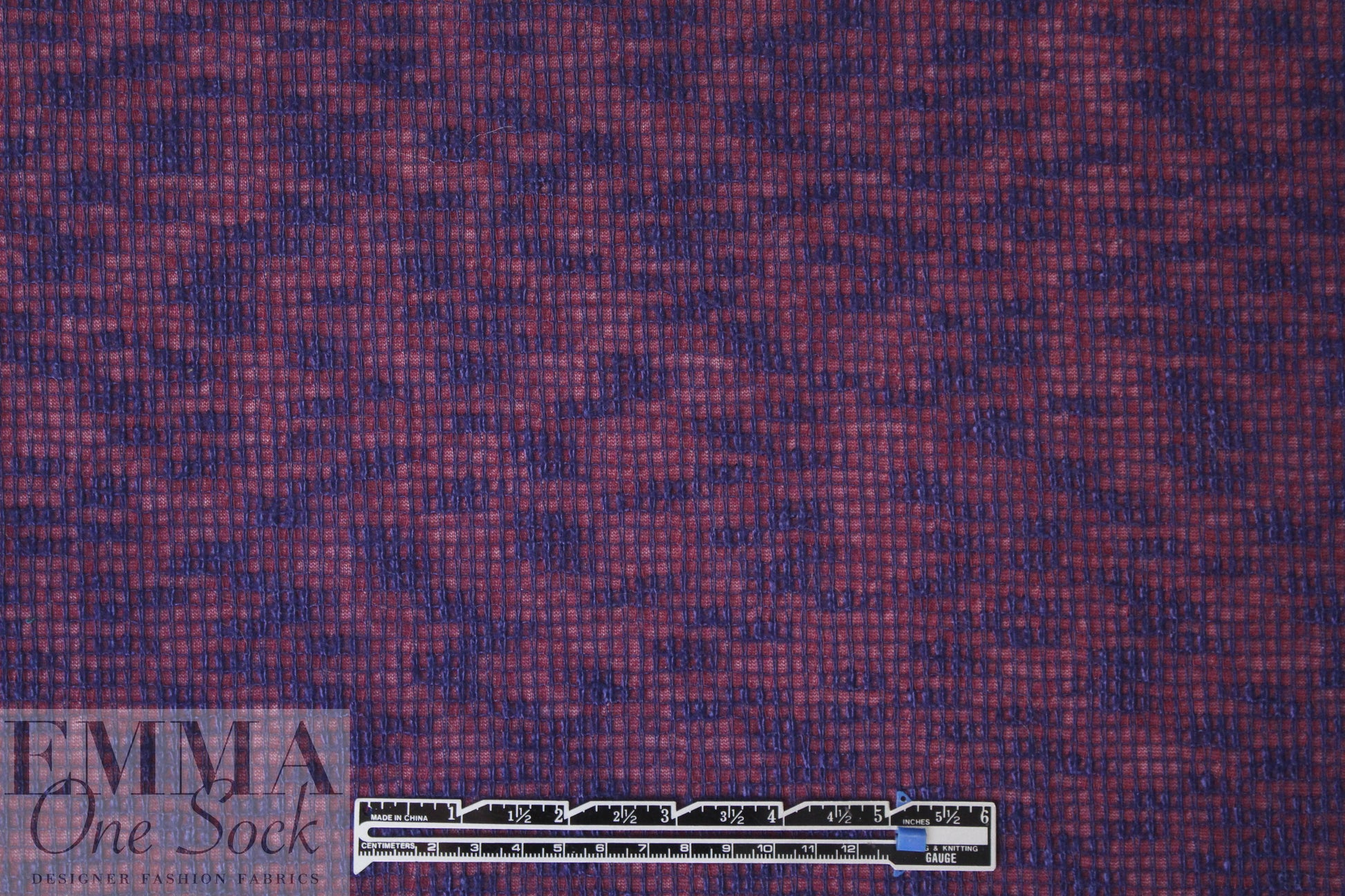 NY designer 2-layer novelty knit - brick/navy 1.625 yd