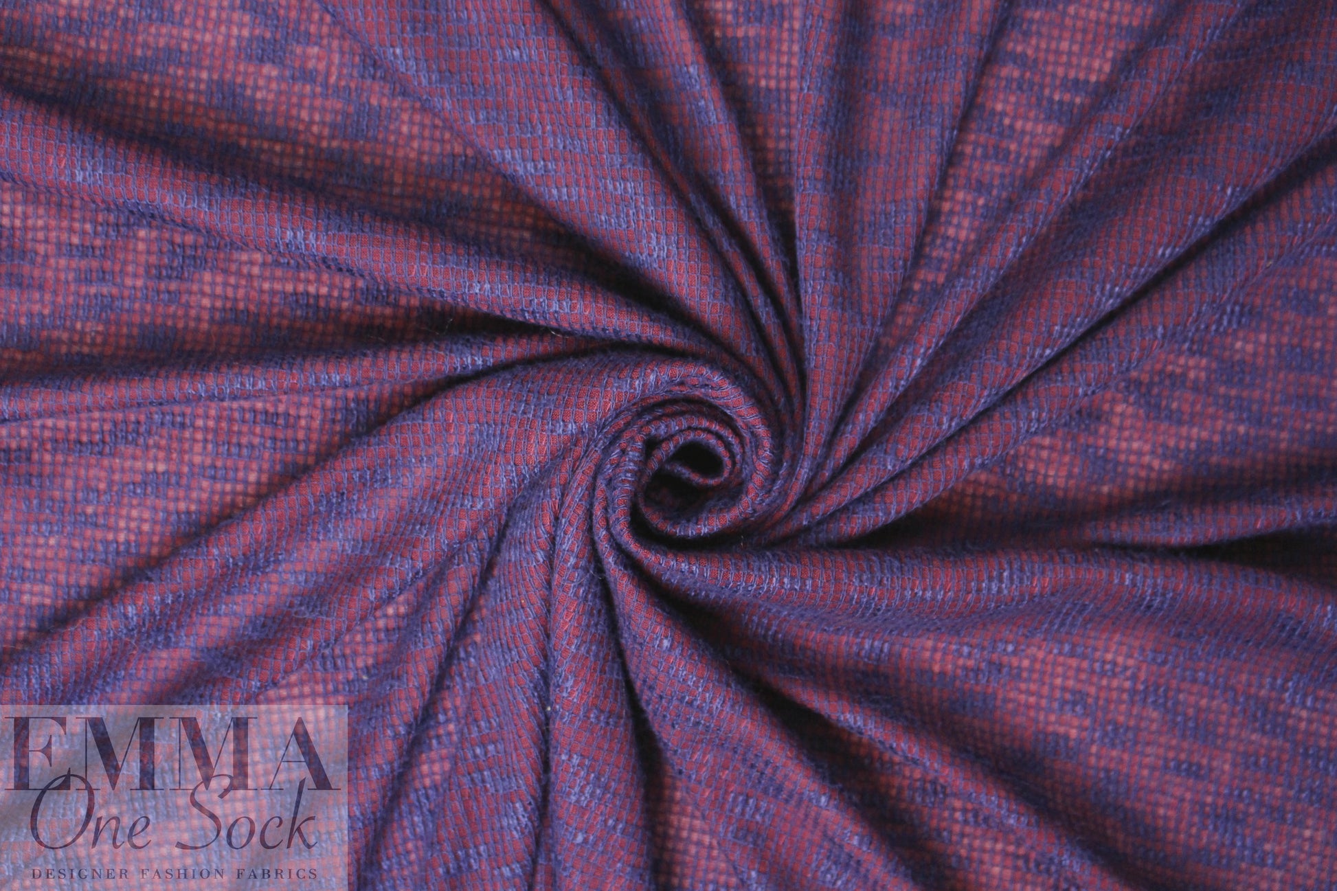NY designer 2-layer novelty knit - brick/navy 1.625 yd