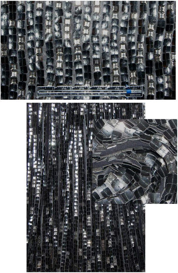 NY designer faux-leather/sequin sheer 2 yds FLAW