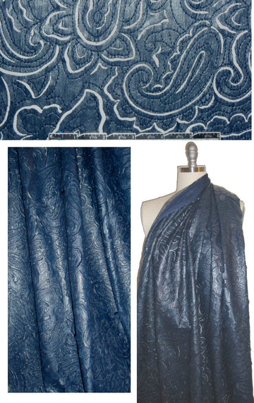NY designer faux leather applique' mesh - dark slate