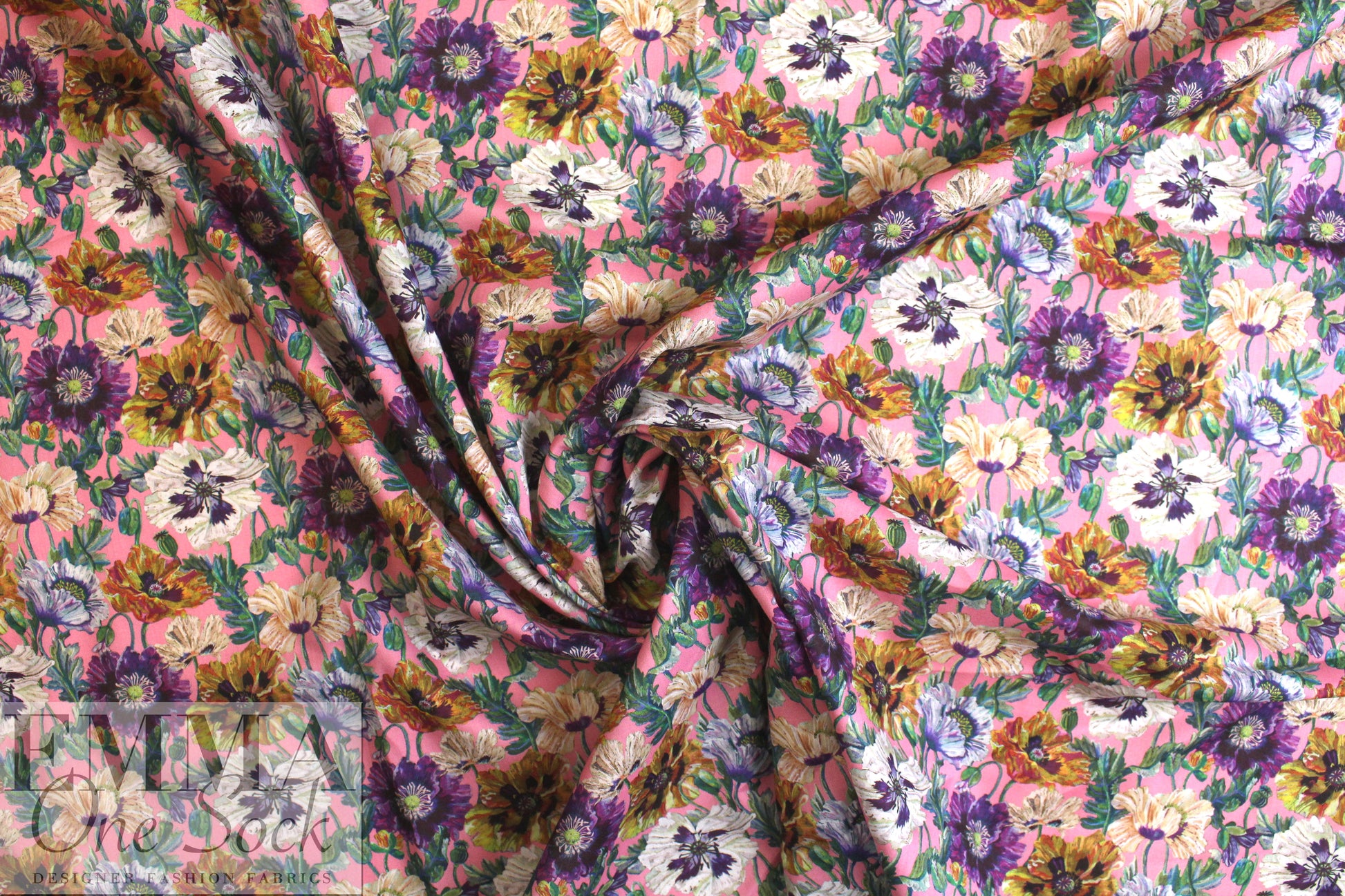 Liberty Art Fabrics: 'Poppy Amelia - C - B' Tana lawn