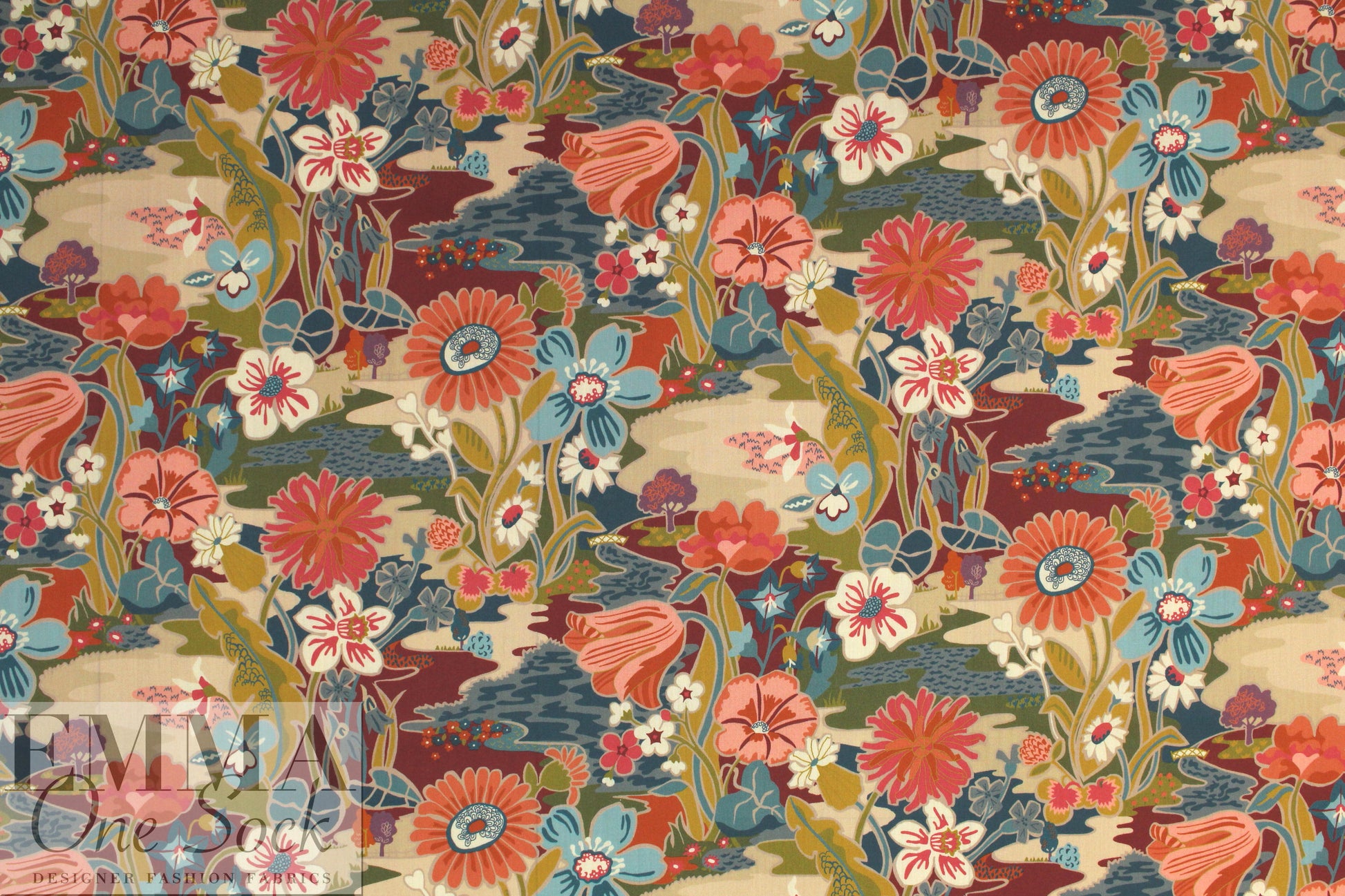 Liberty Art Fabrics: 'Sunshine Meadow - C' Tana lawn
