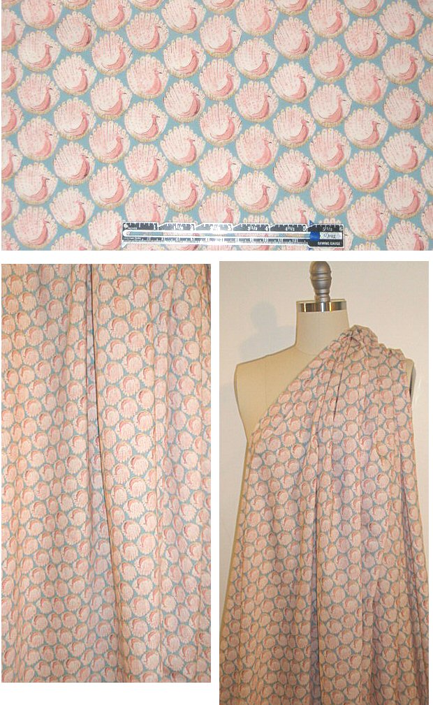 Liberty Art Fabrics: 'Peacocks of Grantham Hall  C' Tana lawn .70 yds