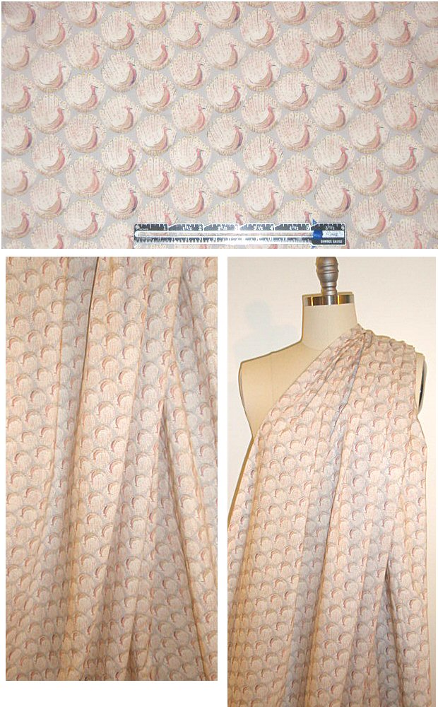 Liberty Art Fabrics: 'Peacocks of Grantham Hall D' Tana lawn 1.75 yd