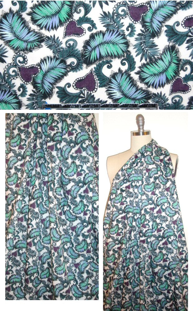 Liberty Art Fabrics: 'Paisley Hearts B' Tana lawn