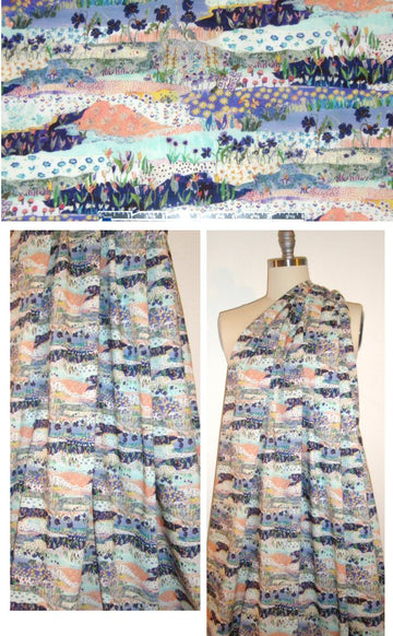 Liberty Art Fabrics: 'Posy Landscape B' Tana lawn .66 yds