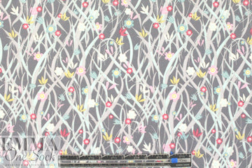 Liberty Art Fabrics: gray floral cotton/span woven 1 yard