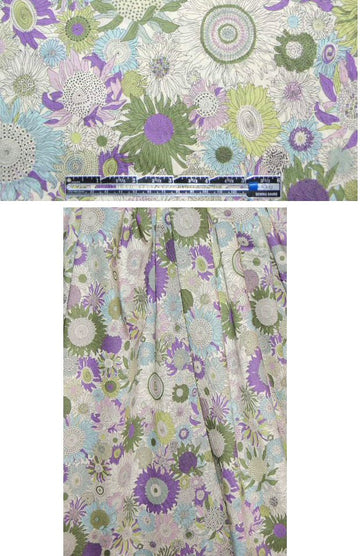 Liberty Art Fabrics: purple/green floral cotton lawn 1.5 yds