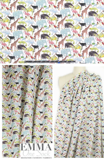 Liberty Art Fabrics: 'Queue for the Zoo' Tana lawn