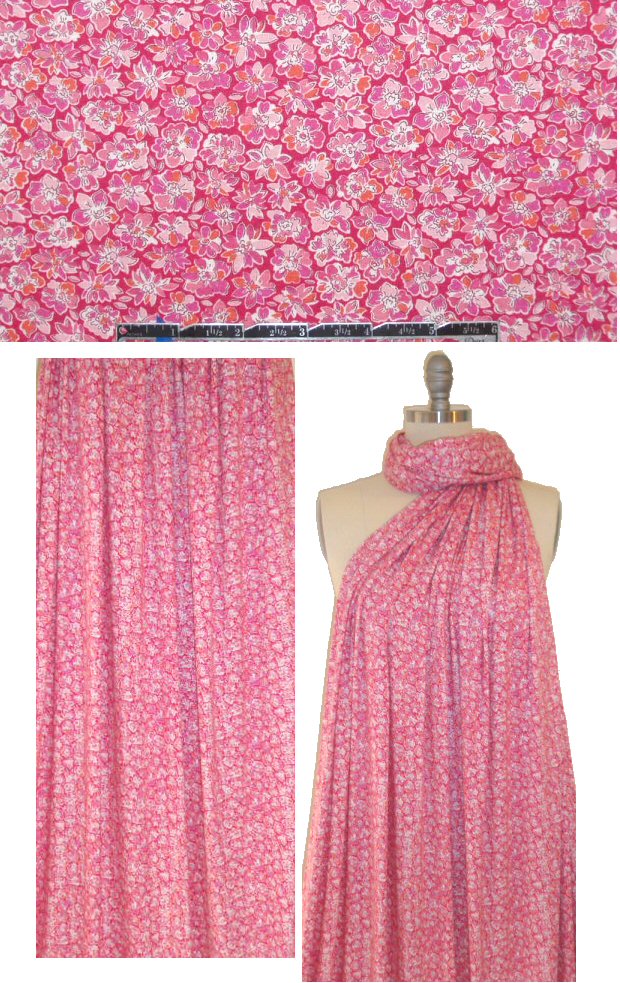 Liberty Art Fabrics little pink floral rayon/lycra knit