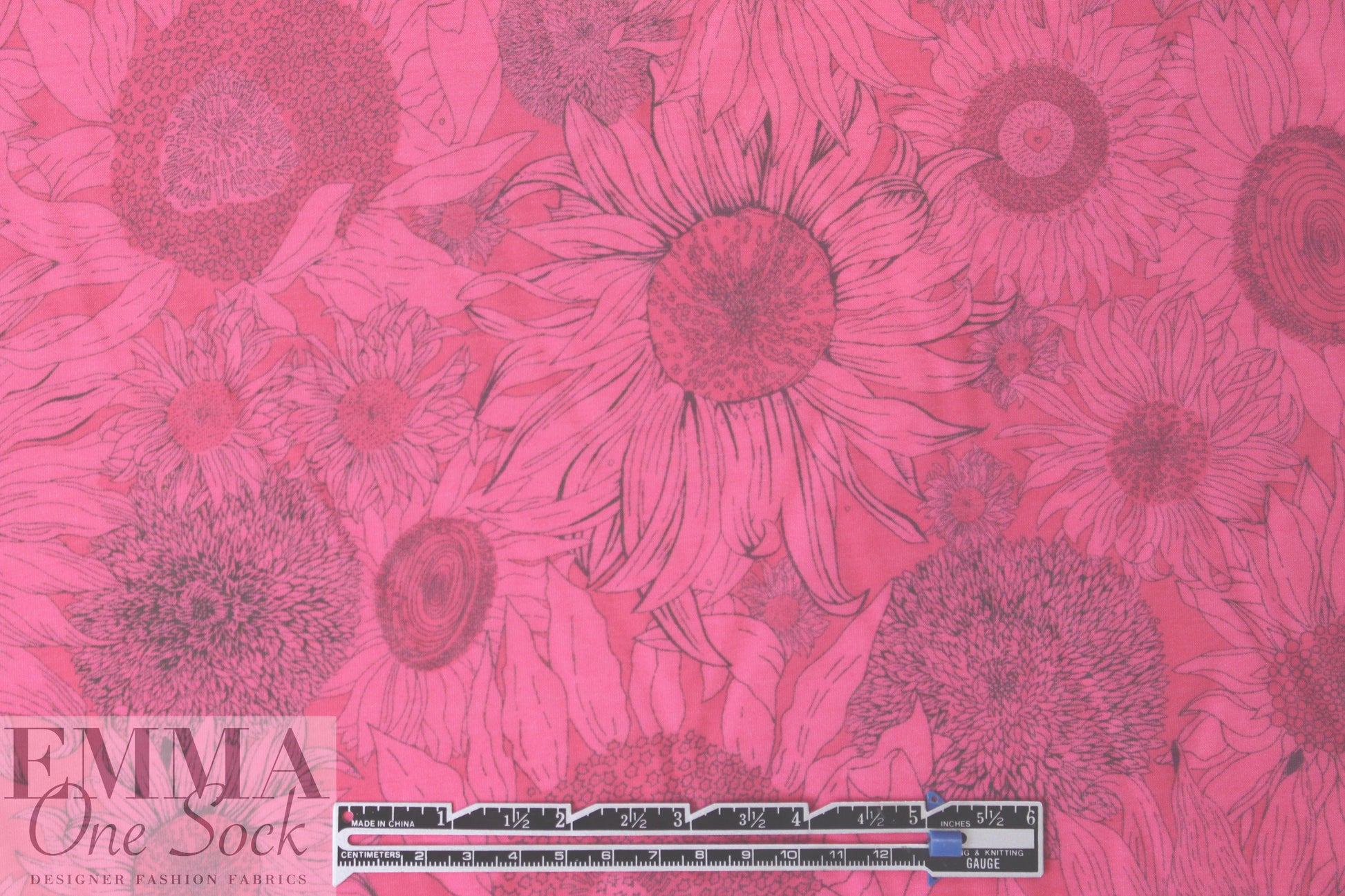 Liberty hot pink sunflower silk/cotton voile