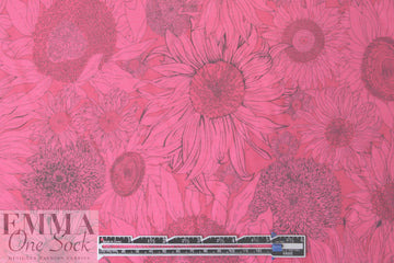 Liberty hot pink sunflower silk/cotton voile