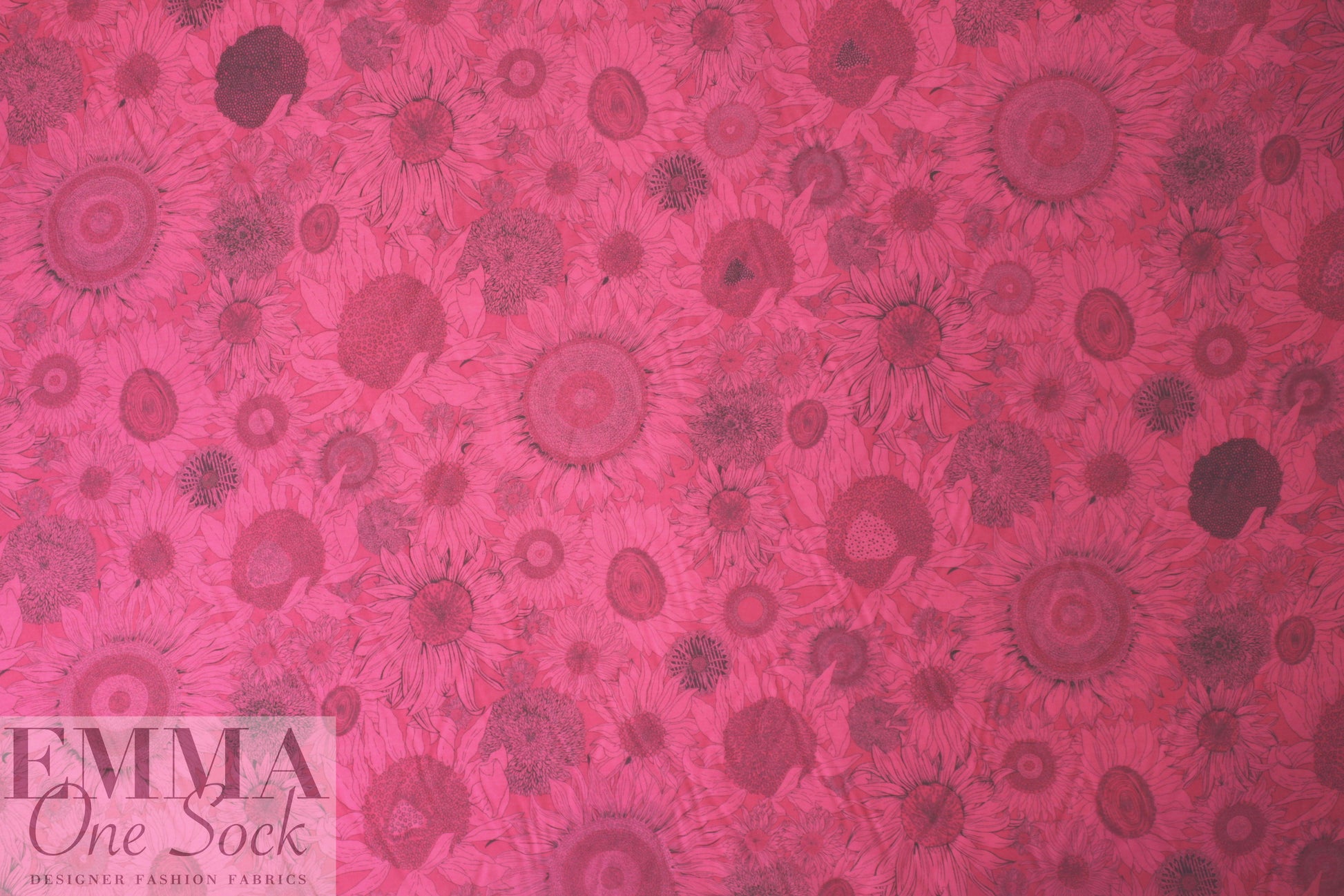 Liberty hot pink sunflower silk/cotton voile
