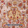 'Damask scroll' linen digital print - henna/butterscotch 2 yds