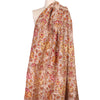 'Damask scroll' linen digital print - henna/butterscotch 2 yds