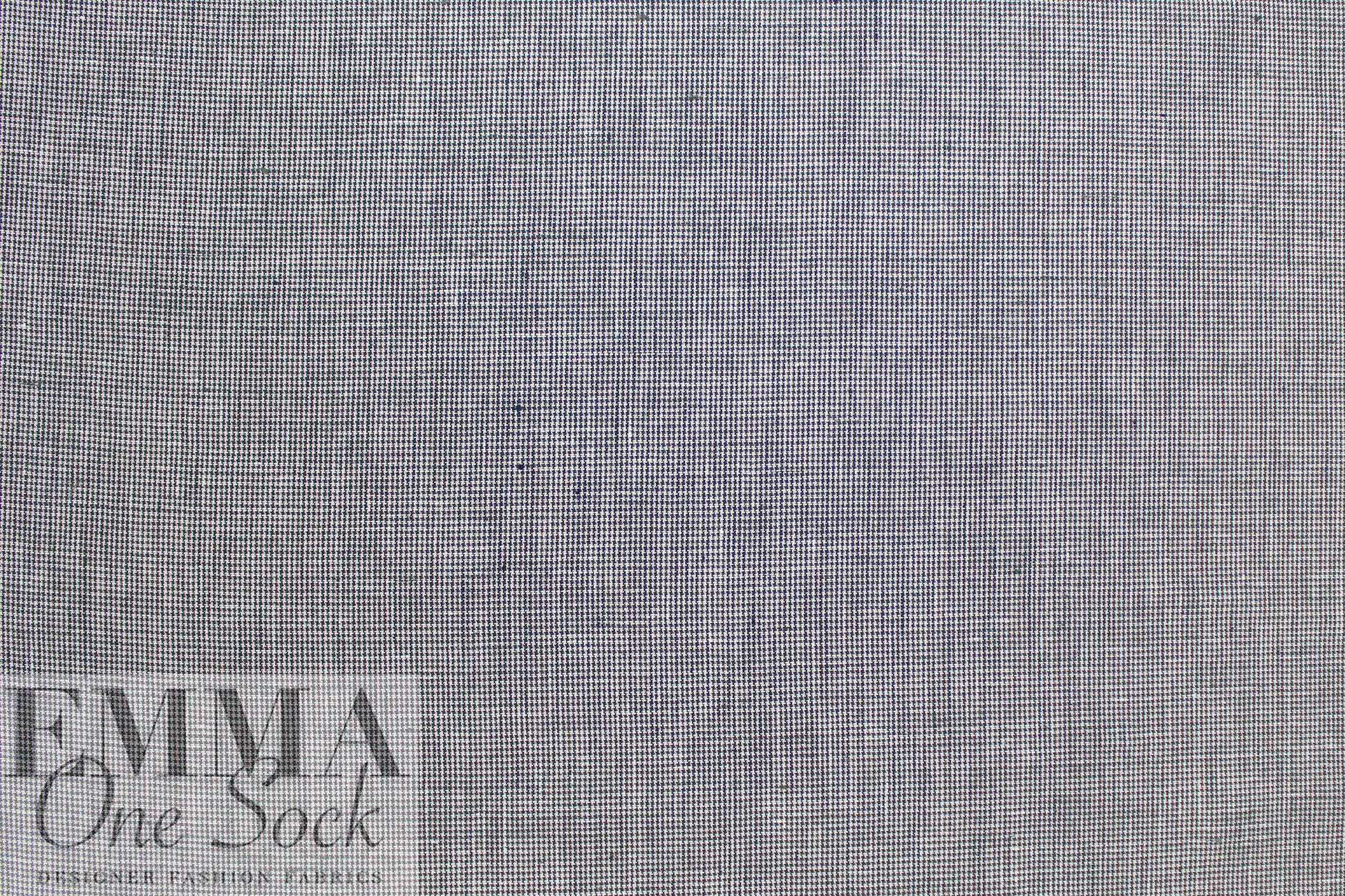 European micro-houndstooth linen woven - black/off white 2 yds