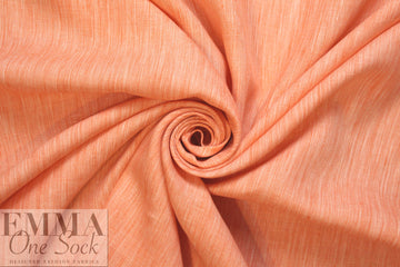 fine quality cross dye linen - tangerine/white .75 yds