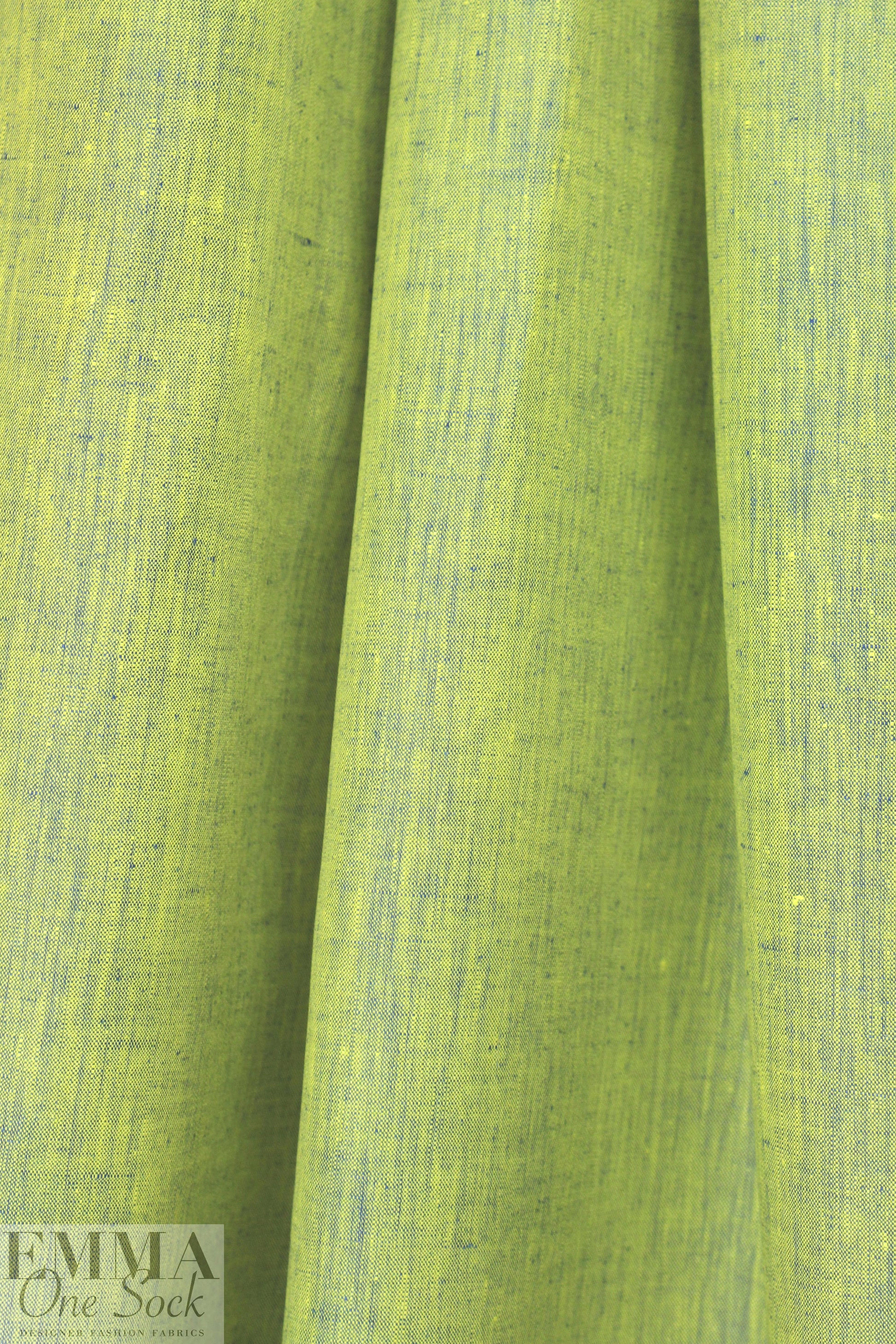 fine quality cross dye linen - yellow/royal 2.625 yd