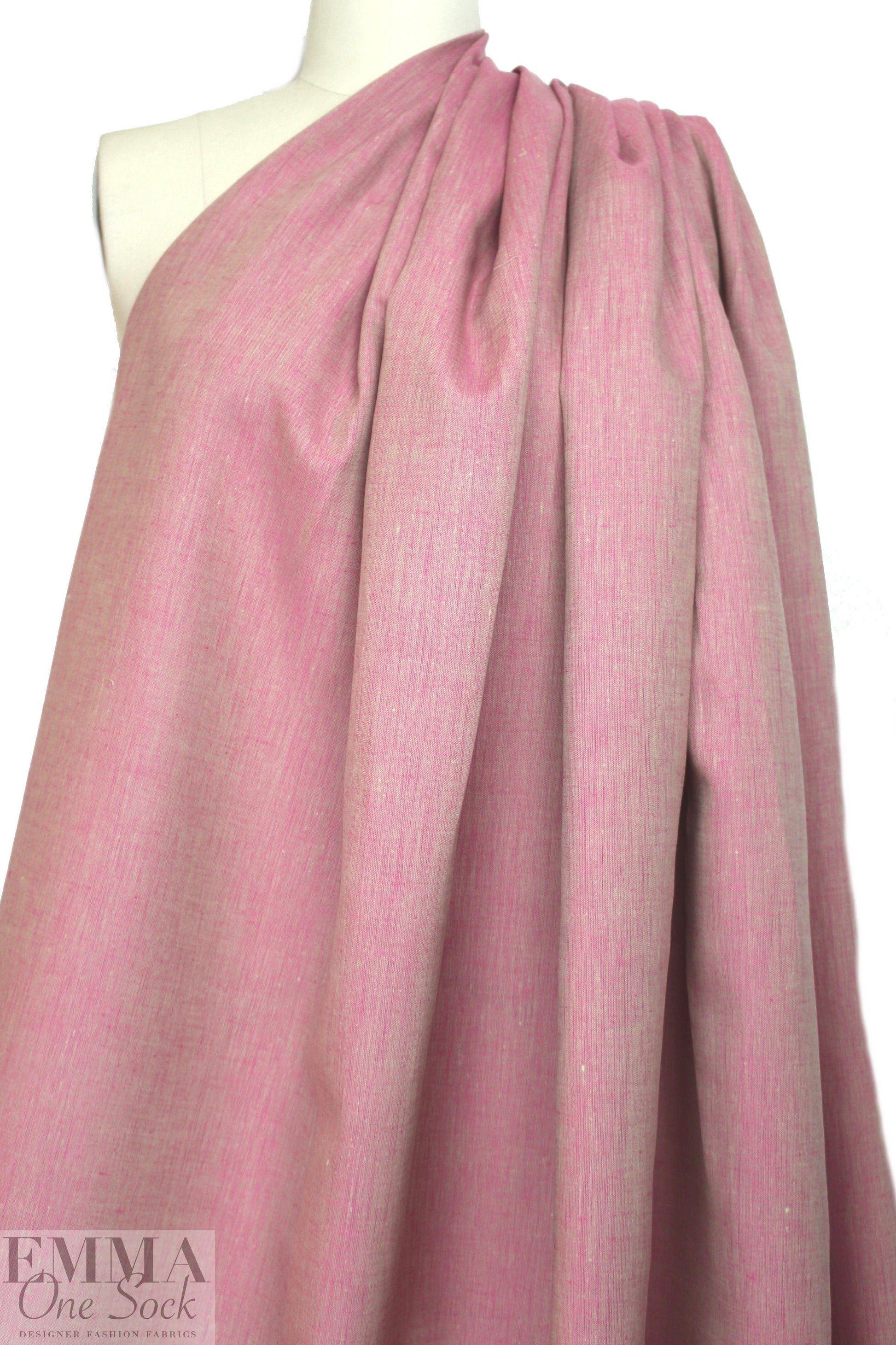 fine quality cross dye linen - hot pink/sand