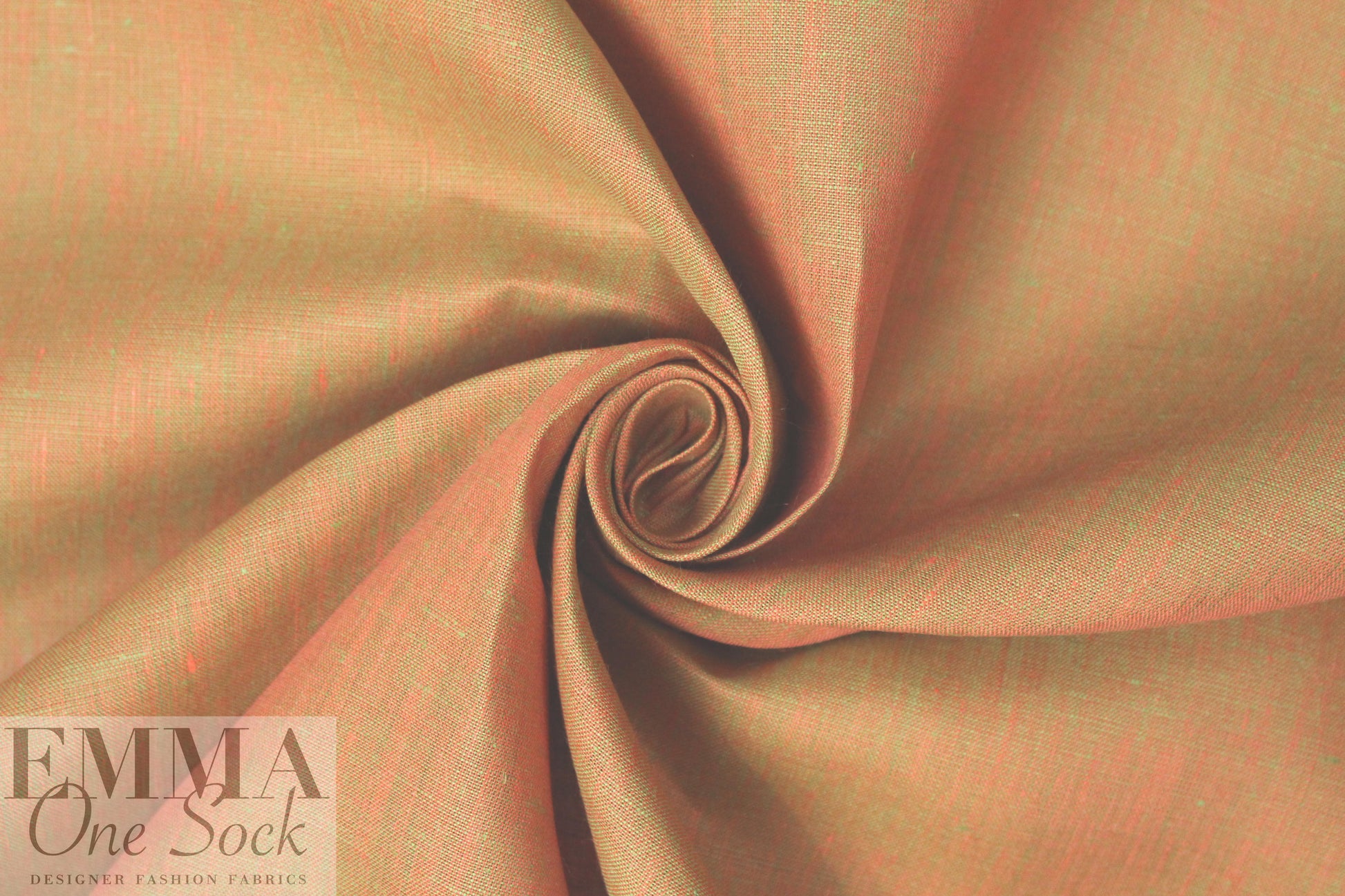 fine quality cross dye linen - orange/lime 1.875 yd