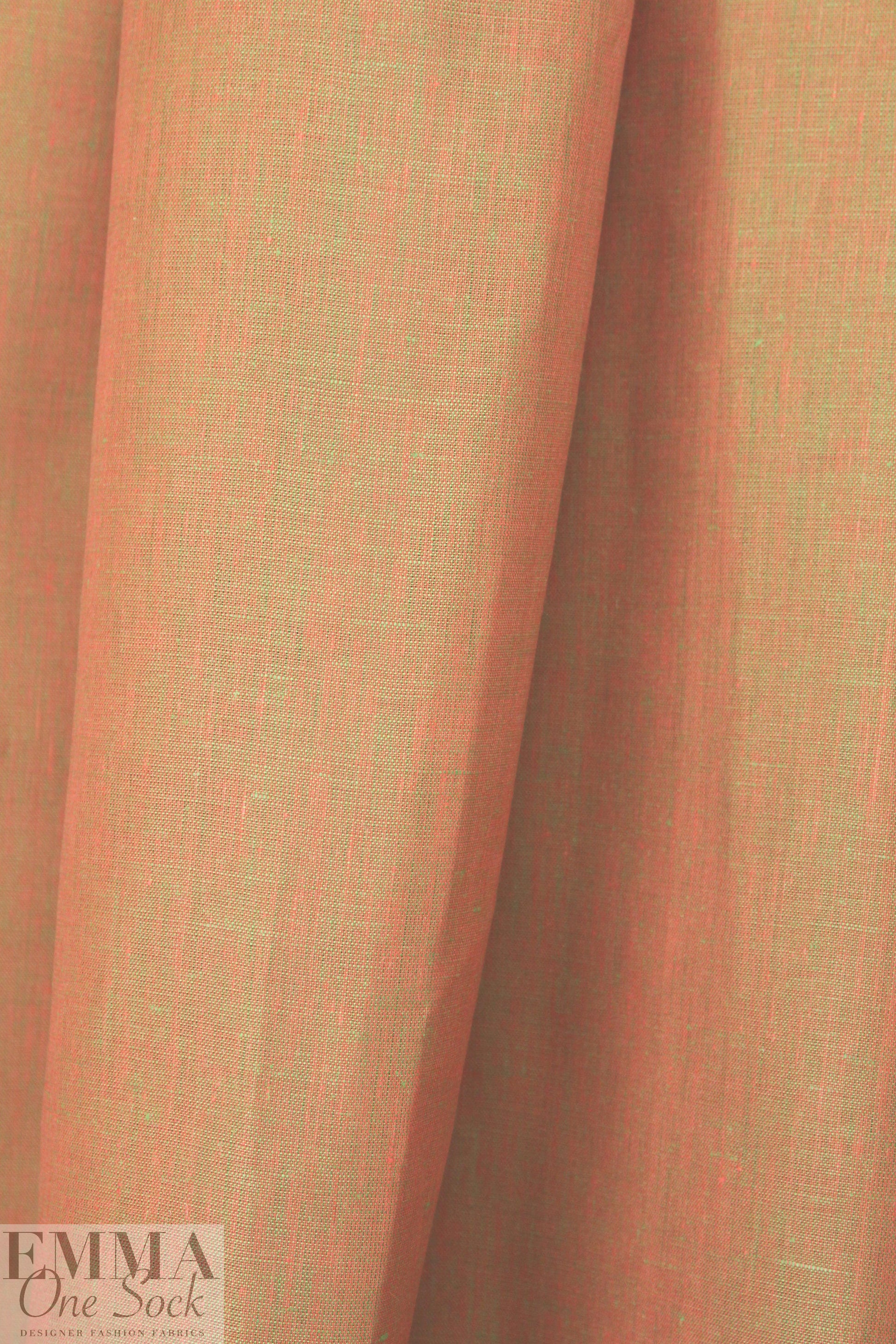 fine quality cross dye linen - orange/lime 1.125 yds