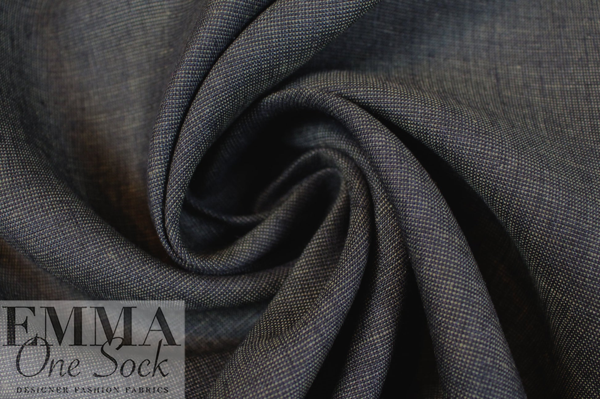 fine quality cross dye linen - black/loden .75 yds
