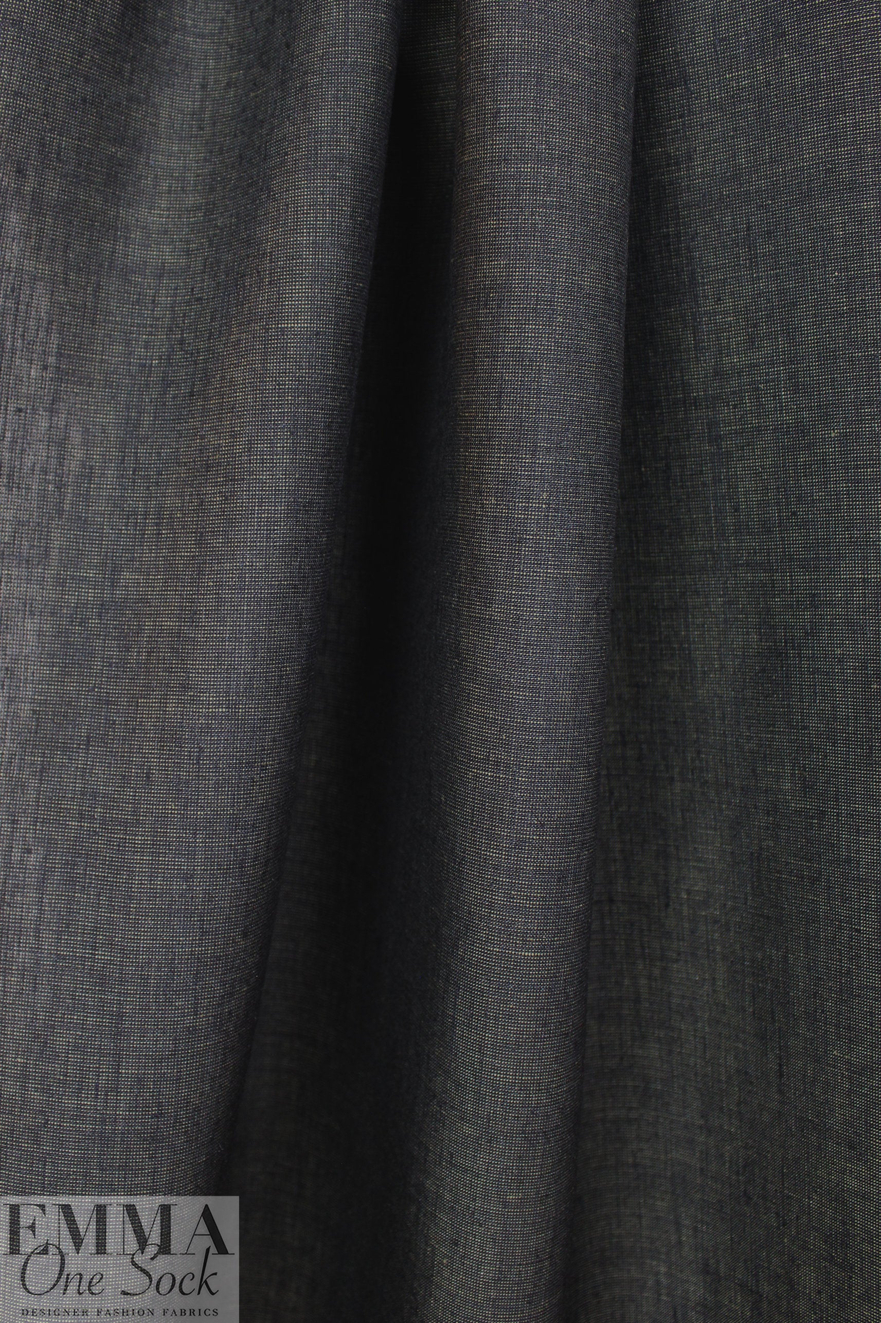 fine quality cross dye linen - black/loden 1.625 yds