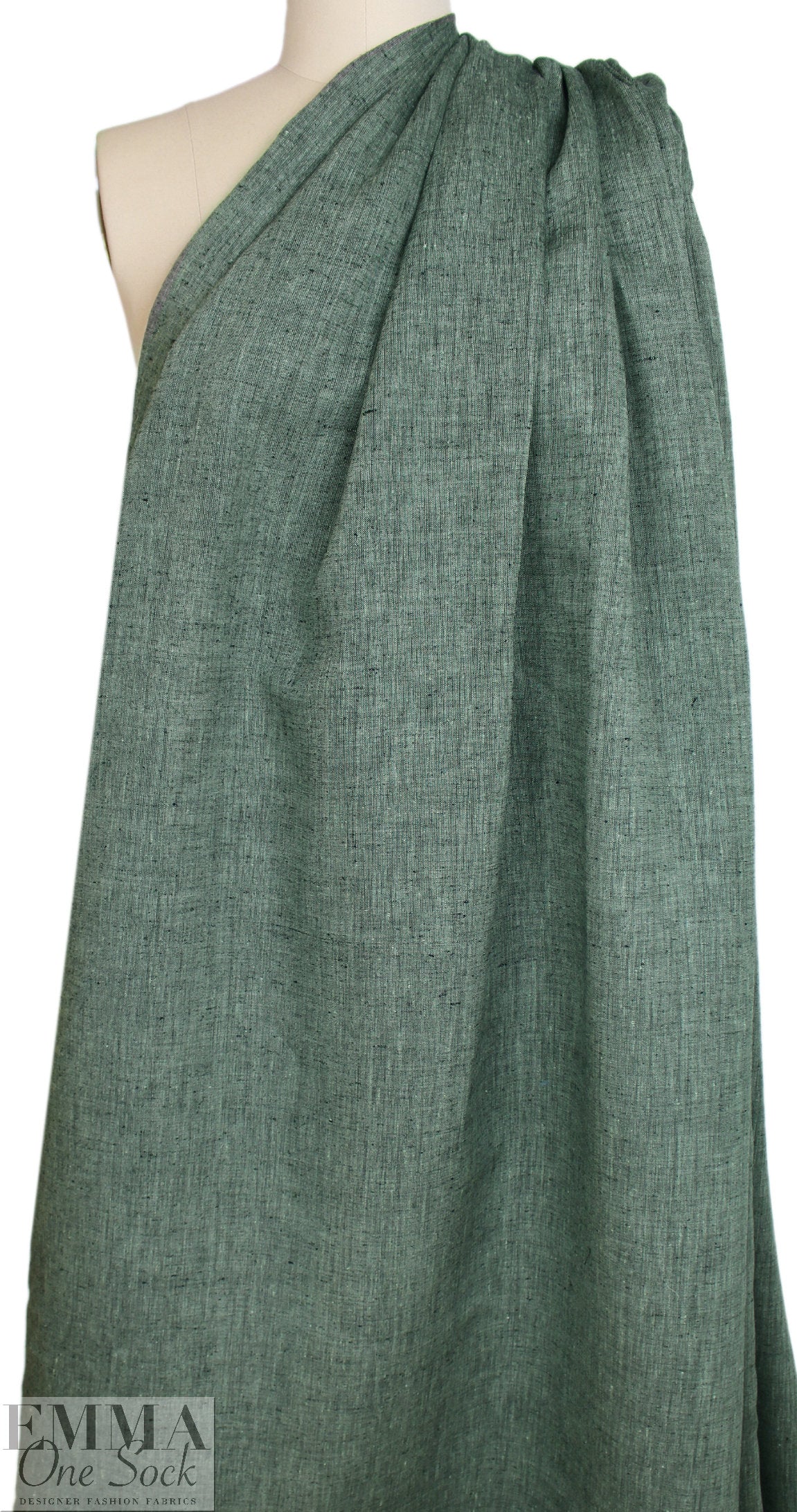 fine quality cross dye linen - black/light sage .625 yds