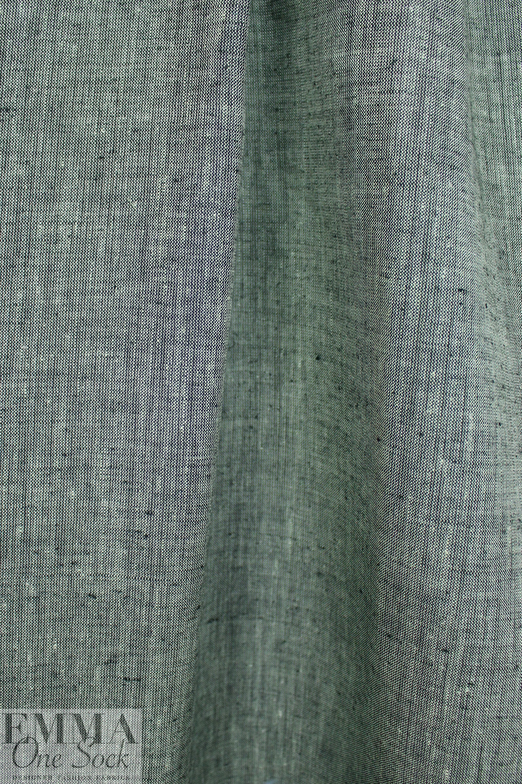 fine quality cross dye linen - black/light sage .75 yds