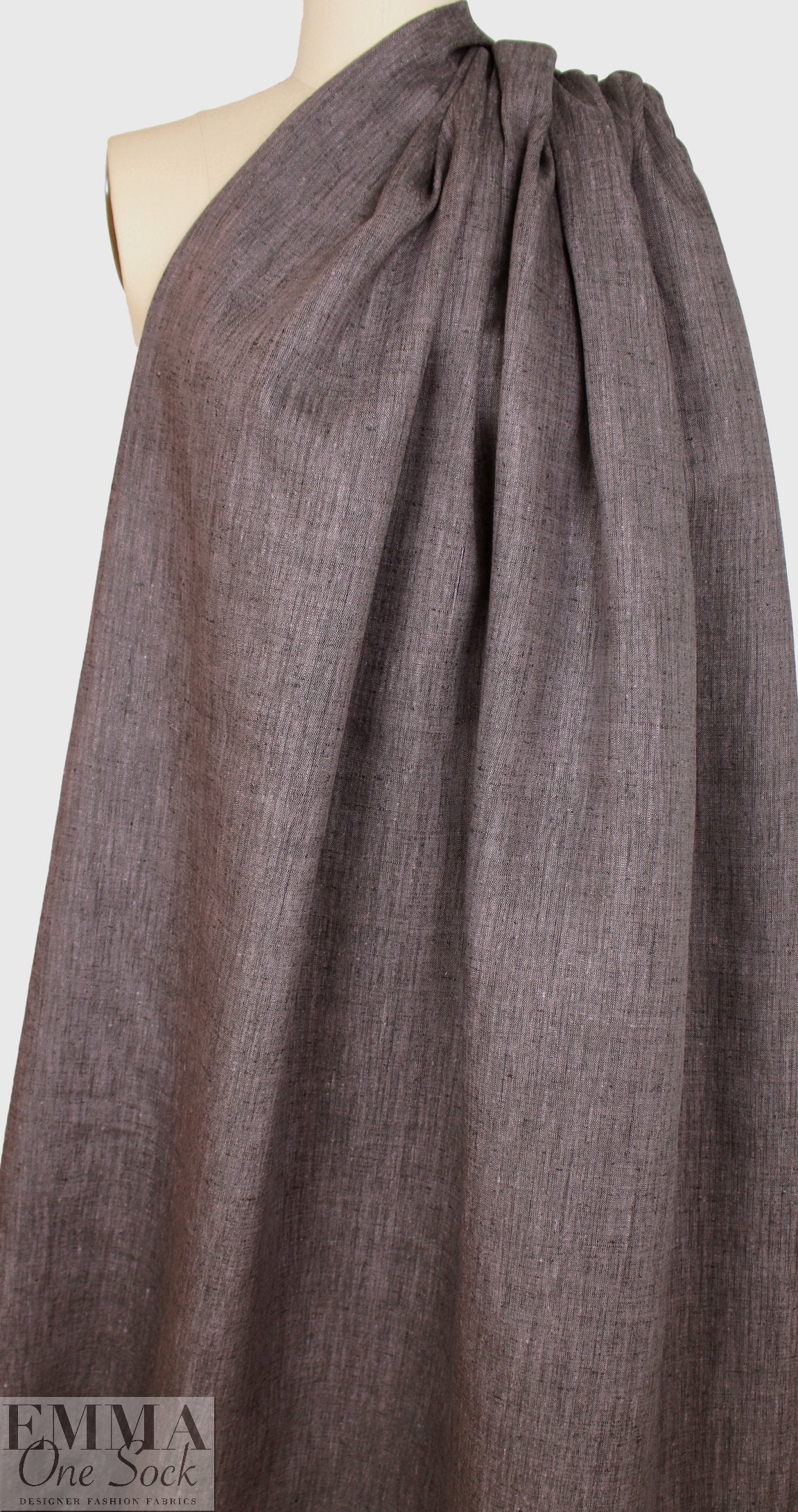 fine quality cross dye linen - off-black/dusty wisteria 1.5 yds