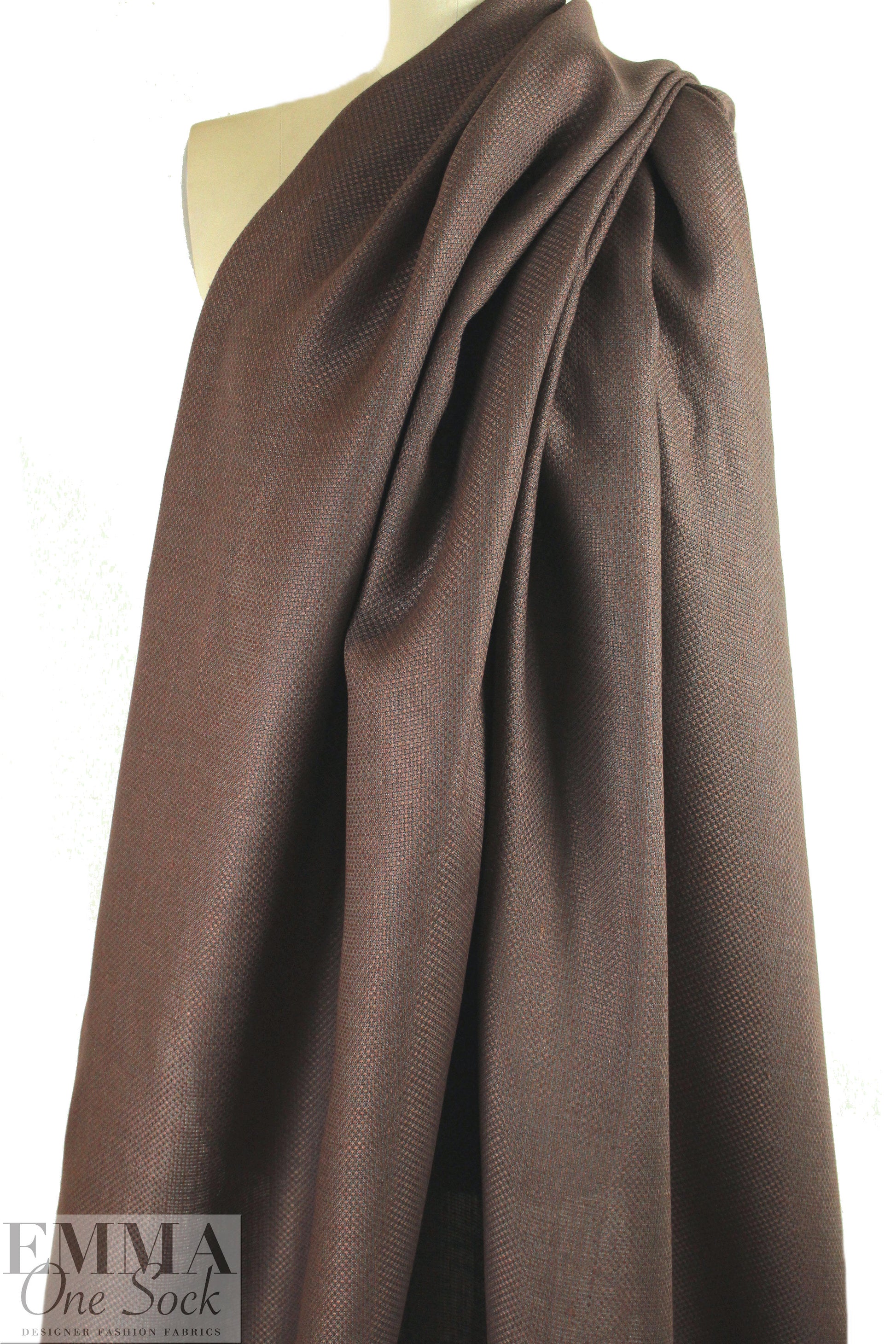 European medium weight basketweave linen - brunette/gray