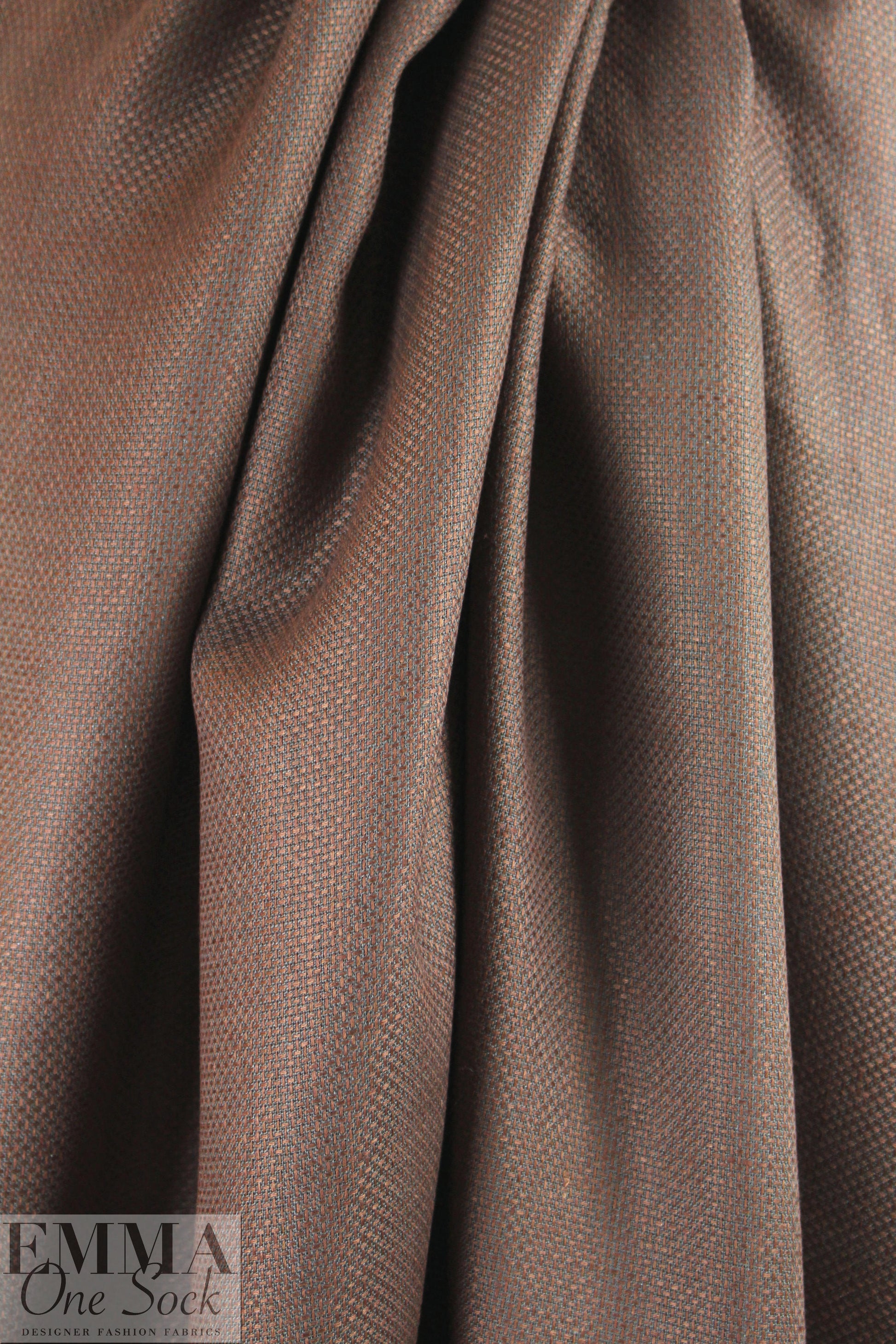 European medium weight basketweave linen - brunette/gray