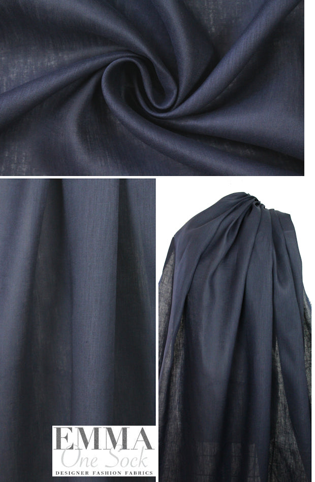 lovely quality light weight linen - navy 1.875 yd
