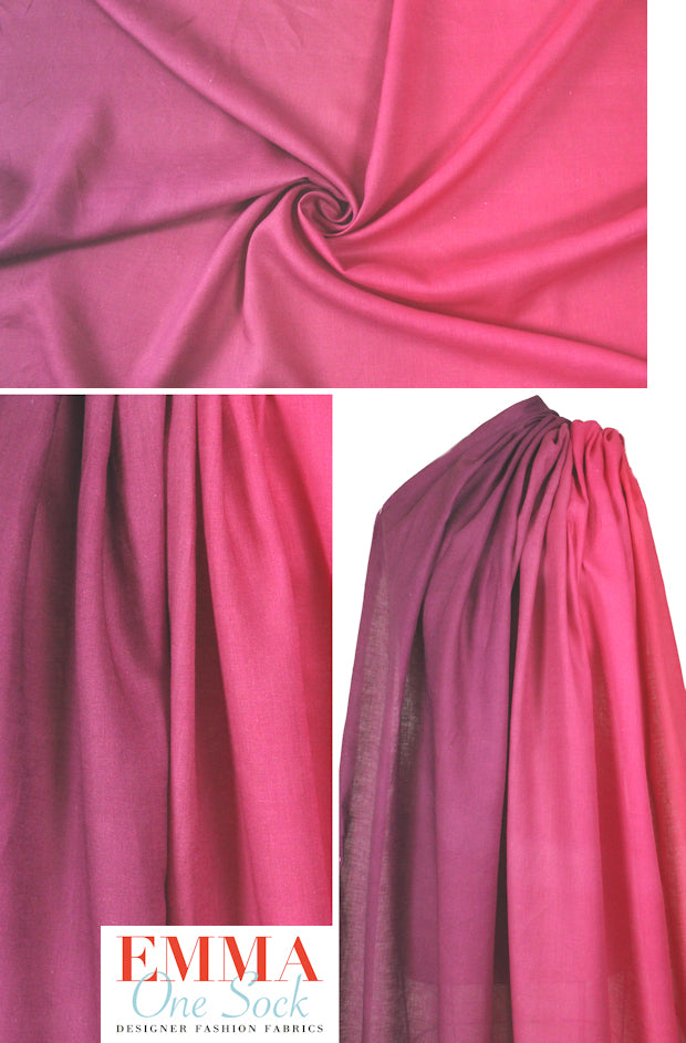 Emanue1 Ungar0 ombre dyed linen - pink/fuschia