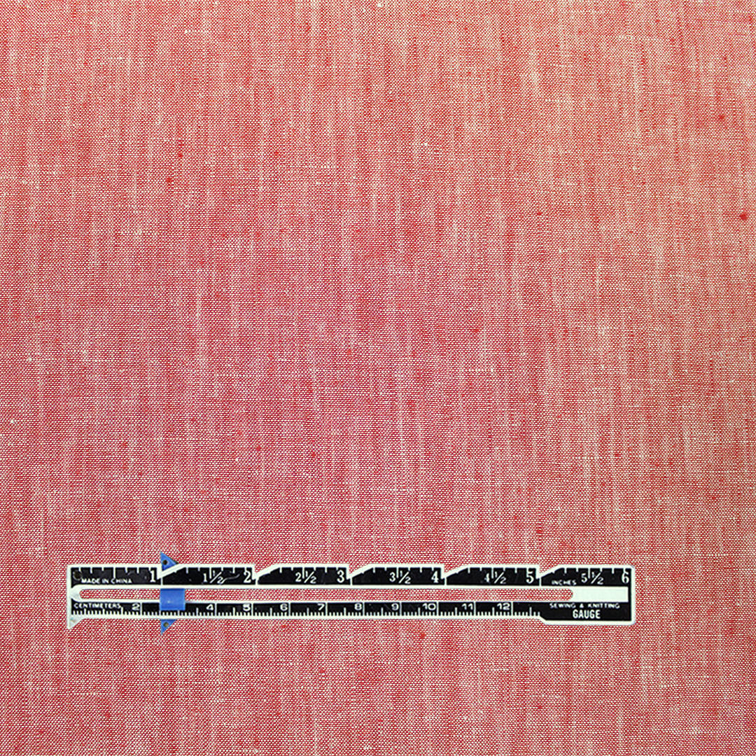 fine quality medium weight cross dye linen - red clay/white .5 yds