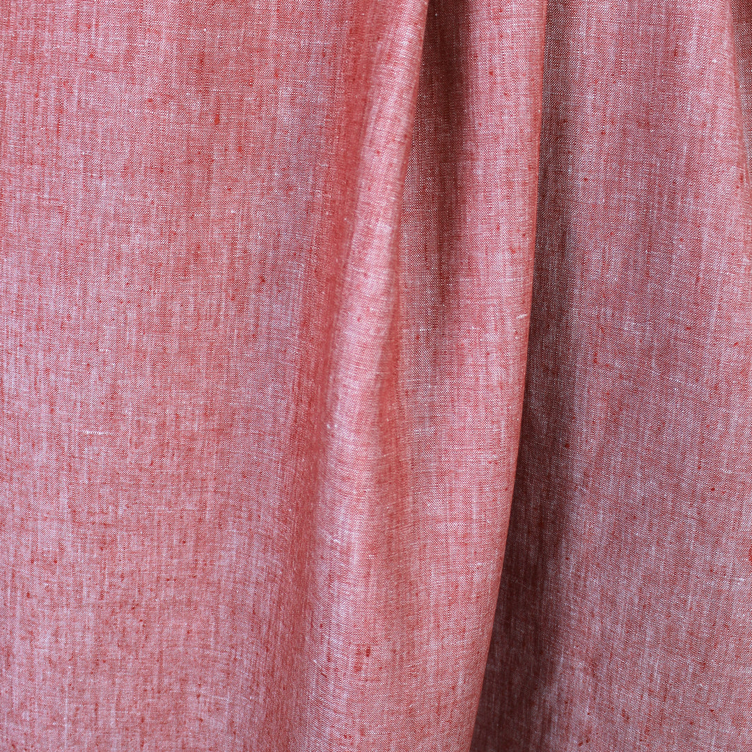 fine quality medium weight cross dye linen - red clay/white 2 yd
