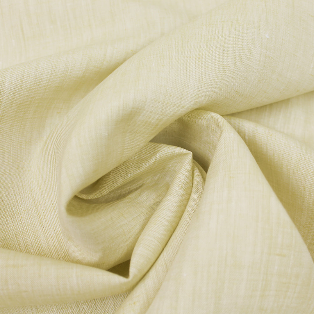 fine quality cross dye linen - buttercream/white 2 yd
